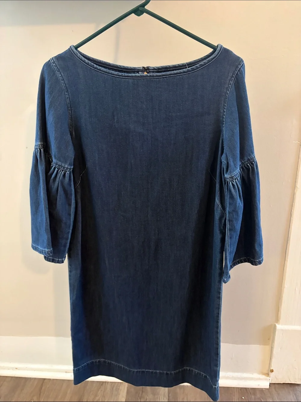 denim long sleeve birdie mini dress Derby Darling Colour:White and Ash making it perfect for feature_Low open Ladies Dresses Denim Dress